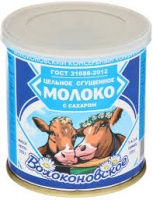 Молоко цельное ВОЛОКОНОВСКОЕ 370г 8,5% сгущеное с сахаром ключ ж/б 1*45