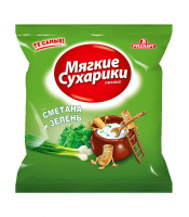 Сухарики РУССКАРТ 38г Сметана и зелень мягкие 1*32