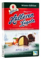 Конфеты HALLOREN KUGELN 125г с начинкой яблоко, корица в  темном шоколаде 1*20