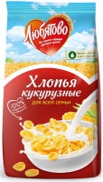 Завтрак сухой ЛЮБЯТОВО 300г хлопья кукурузные классические пак 1*9