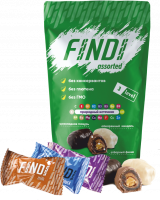 Финики FINDI ASSORTED 150г с миндалем в шоколадной глазури 1*15