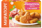 Наггетсы МИРАТОРГ 250г куриные с ветчиной 1*12