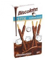 Палочки бисквитные BISCOLATA покрытые мол.шоколадом с кокосовой стружкой 32г 1*12
