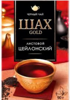 Чай ШАХ ГОЛД 200г черный цейлон листовой 1*24 код.1210-24-1
