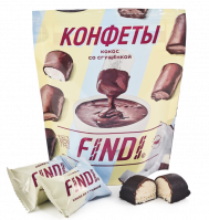 Конфеты FINDI 150г кокос со сгущёнкой в шоколадной глазури 1*15