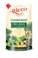 Майонез МИСТЕР РИККО 400мл/375г 67% оливковый д/пак 1*12 код.454-375