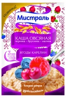 Каша овсяная  МИСТРАЛЬ 40г Черника-брусника-малина Ягоды Карелии 1*25