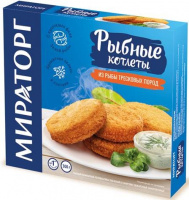 Котлеты МИРАТОРГ 300г рыбные из фарша тресковых пород 1*10