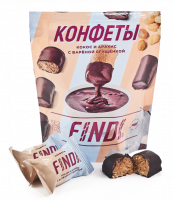 Конфеты FINDI 150г Кокос и арахис с варёной сгущёнкой в шоколадной глазури 1*15