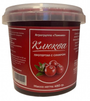 Ягода протертая АГРОГРУППА ТЕМНИК 450г клюква с сахаром пл/б 1*12