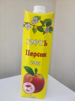 Сок ГОСТЬ 1л персик т/пак 1*10
