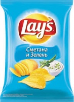 Чипсы LAY'S 90г Сметана Зелень 1*25