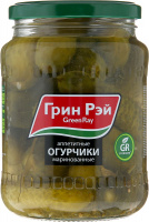 Огурцы GREEN RAY 720мл/670г маринованные 6-9см 1*8