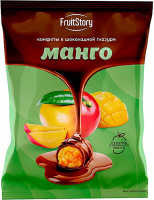 Конфеты FRUITSTORY 500г Манго в темной  шоколадной глазури 1*10 код ООС939