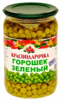 Горошек зеленый КРАСНОДАРОЧКА ГОСТ 650г в/с ст/б 1*8
