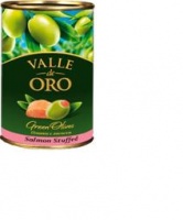 Оливки ЗОЛОТАЯ ДОЛИНА 300г Valle De Oro с лососем ж/б 1*12