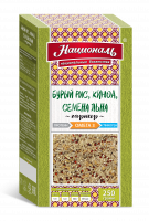 Гарнир НАЦИОНАЛЬ 250г Бурый рис, киноа, семена льна ОМЕГА 3 1*8