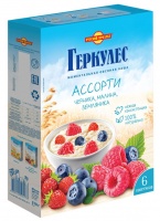 Каша овсяная РУССКИЙ ПРОДУКТ 6*35г Геркулес  Ассорти №4 черника малина земляника 1*8