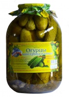 Огурцы НАШ КРЫМ 3л с зеленью в заливке ст/б 1*4