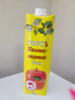 Сок ГОСТЬ 1л яблоко-абрикос т/пак 1*10