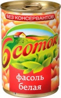 Фасоль ШЕСТЬ СОТОК 425мл белая 1*12