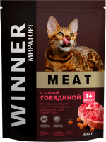 Корм МИРАТОРГ д/кошек взрослых 300г Winner Meat с нежной телятиной старше года 1*10