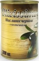 Маслины OLIVISSIMO 280г черные с/к ж/б 1*12