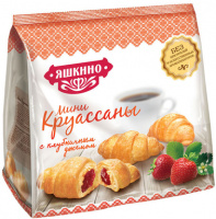 Круассаны-мини ЯШКИНО 180г с клубничным джемом 1*8 код ЯК100