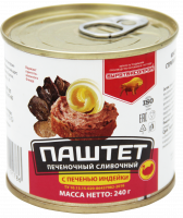 Паштет печеночный БУРЯТМЯСПРОМ 240г сливочный с печенью индейки 1*30 