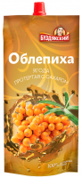Ягода протертая БУЗДЯКСКИЙ 280г Облепиха с сахаром д/пак 1*24