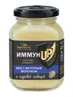 Мед Берестов А.С. ИммунUP 200г с маточным молочком и кедровой живице натур цветочный полифлорный 1*6