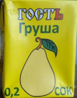 Сок ГОСТЬ 0,2л груша ГОСТ т/пак 1*27