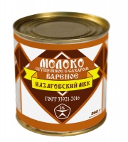 Молоко сгущенное НАЗАРОВСКИЙ МКК 5% 370г вареное с сахаром с крышкой ж/б 1*45 