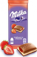 Шоколад MILKA 90/85/80г молочный клубника со сливками 1*20 код.4033529