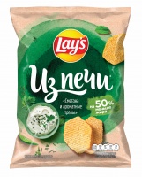 Чипсы LAY'S 85г Из печи сметана ароматные травы 1*15