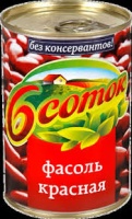 Фасоль ШЕСТЬ СОТОК 425мл красная 1*12
