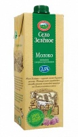 Молоко СЕЛО ЗЕЛЕНОЕ 2,5% 0,95л 1*12