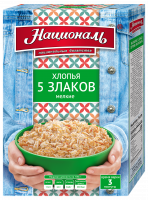 Хлопья НАЦИОНАЛЬ 400г 5 злаков мелкие 1*12