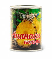 Ананасы ПАН КОНСЕРВЫЧЪ кольца 580 мл/565 г 1*12
