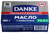 Масло сливочное  DANKE 72,5% 180г  1*10