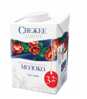 Молоко СВЕЖЕЕ ЗАВТРА 3,2% 0,48/0,5л 1*12 код 1109