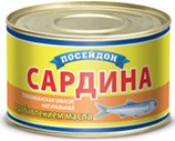 Сардина ПОСЕЙДОН 230г №6 натуральная т/о с добавлением масла ТУ ЮМРФ 1*48