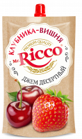 Джем МИСТЕР РИККО 300г Десертный Клубника-вишня  дой пак 1*16 код.802-300К