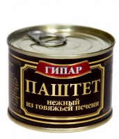 Паштет ГИПАР 180г нежный из говяжий печени литография с кольцом 1*24