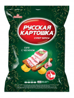 Чипсы РУССКАЯ КАРТОШКА 105г Сало с чесноком 1*10