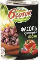 Фасоль ШЕСТЬ СОТОК 425мл красная либио 1*12