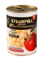 Фасоль КУБАНОЧКА 400г белая в т/с ж/б 1*12