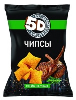 Чипсы 5Д 90гр пшеничные стейк на углях 1*28