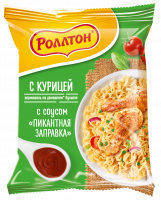 Вермишель РОЛЛТОН 65г на домашнем бульоне с курицей и соусом Пикантная заправка 1*42