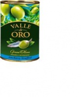 Оливки ЗОЛОТАЯ ДОЛИНА 300г Valle De Oro с анчоусом ж/б 1*12
